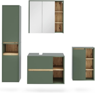Badmöbel-Set Viola Grün/Artisan 4 Teile Vicco
