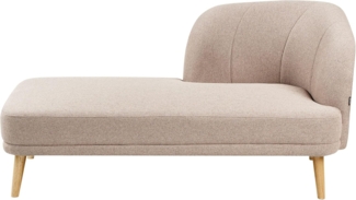 Chaiselongue Stoff hellbraun rechtsseitig TANLAY