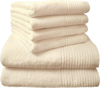 Dyckhoff Handtuch Set Brillant, Walkfrottee (Set, 6-St), mit Streifenbordüre,4 Handtücher (50x100 cm), 2 Duschtücher (70x140 cm)