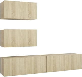 vidaXL 4-tlg. TV-Schrank-Set Sonoma-Eiche Spanplatte [3079025]