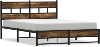 vidaXL Metallbett ohne Matratze Räuchereiche 140x200 cm 4017219