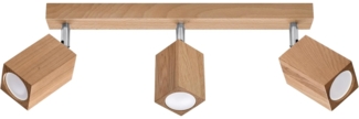 SOLLUX SL. 1037 Deckenleuchte KEKE 3 Eiche L: 50, B: 450, H: 200, GU10/40W, dimmbar