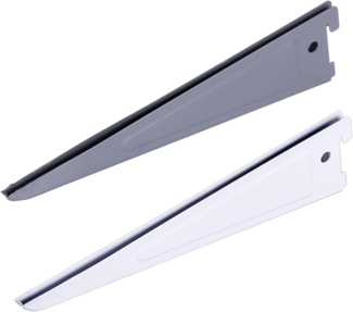 BOOMET Wandregalhalter Regalträger 2-reihig für Wandschienen, 4-tlg, Regalsystem Weiß 17cm Wandregalhalter Regalwinkel