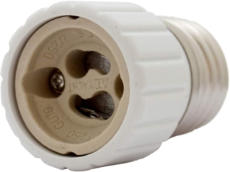 4er Set - E27 Fassung auf GU10 Fassung Lampensockel Adapter; Lampenadapter für LED Halogen und Energiespar Leuchtmittel, Weiss
