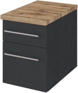 Badkommode 'Davos', Grau-Graphit-Wotan Eiche