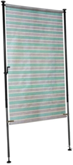 Angerer Freizeitmöbel GmbH Balkonsichtschutz Standard - Senkrechtmarkise für Sicht- und Sonnenschutz - Montage ohne Bohren und Dübeln - ideale Balkonmarkise für Mietwohnungen (Grün-Beige, 150 cm)