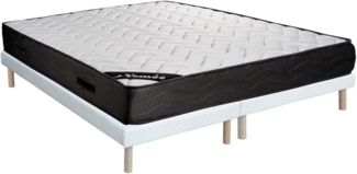 Vente-unique - Set aus Bettgestell + Matratze - 180 x 200 cm - 7-Zonen-Taschenfederkern & Memory Schaum - Stärke 24cm - MERISI von YSMÉE