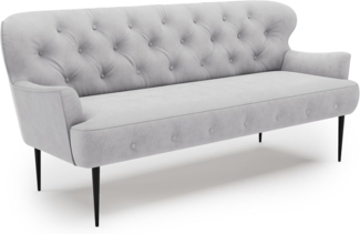 CAVADORE 3-Sitzer Küchensofa Amba, Trendige Sitzbank für Küche oder Esszimmer / 193 x 97 x 87 / Flachgewebe: Hellgrau