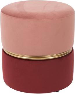 Hocker Bubbly - Samtbezug rosa, Stahlringe