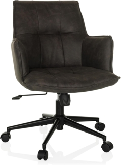 hjh LIVING Homeoffice Stuhl gepolstert SOLAO Life Schreibtischstuhl Drehstuhl höhenverstellbar, Stoffbezug Dunkelgrau