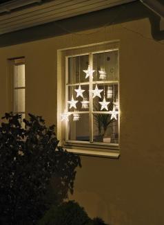 KONSTSMIDE No. 1243-103 LED Outdoor Lichtervorhang mit 7 Sternen warmweiß klar 24V