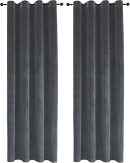 Haus und Deko Verdunkelungsvorhang Vorhang Ösen 2er Set Verdunkelung 300x245 cm Samt weich blickdicht, Ösen (2 St), Polyester