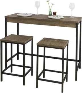 SoBuy Bartisch OGT30, 3-teilig Bartisch-Set Bistrotisch mit 2 Barhockern