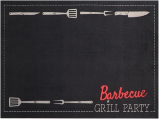 Primaflor-Ideen in Textil Fußmatte BBQ Grillunterlage GRILL PARTY, Made in Belgium, rechteckig, Höhe: 5 mm, Grillmatte ideal als Bodenschutz, ruschhemmend, waschbar