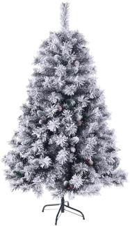 SVITA Künstlicher Weihnachtsbaum Weihnachtsbaum, Nordmanntanne, 371 Spitzen, Schnee, Tannenbaum, Kunstbaum, PVC, 150 cm