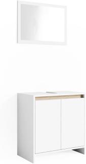 Badmöbel-Set Emma Weiß/Sonoma 2 Teile Vicco