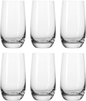 Leonardo Tivoli Trink-Gläser 6er Set, spülmaschinenfeste Wasser-Gläser, Trink-Becher aus Glas im modernen Stil, groß, 390 ml, 020965