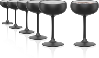 Stölzle Lausitz ELEMENTS Sektschale Schwarz-Silber 6er Set - A