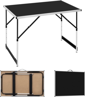 Woltu Campingtisch (1-St), Klapptisch höhenverstellbar, Aluminium Stahl MDF