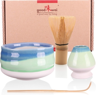 Goodwei Teeschale Matcha-Set "Sumi" 80 mit Teeschale, Matchabesen und Besenhalter, Keramik