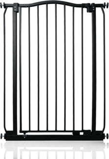 Safetots Extragroßes Treppenschutzgitter mit gebogenem oberen Teil, 71cm - 80cm, Mattschwarz, Extra Hoch 100cm in der Höhe, Treppenschutzgitter mit Druckbefestigung, Babygitter für Türen