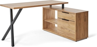 Jahnke Schreibtisch X-TRA C 145 E (1-St), Eckschreibtisch, wechselseitig montierbar, X-Gestell