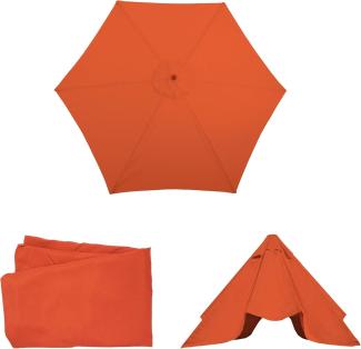 Ersatz-Bezug für Sonnenschirm Florida, Sonnenschirmbezug Ersatzbezug, Ø 3m Polyester 6 Streben ~ terracotta