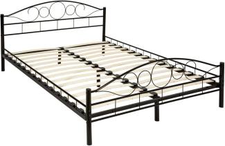 Metallbett mit Lattenrost im romantischen Design 140x200