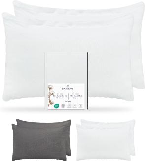 Barbons Kissenbezug 40x60 Weiss 2er Set – 165 g/m² Oeko-TEX Zertifiziert Kopfkissenbezug 100% Jersey Baumwolle weiche Kissenbezüge Kissenhülle mit Reißverschluss (40x60-Weiss)