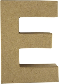 Pappmaché Buchstabe E FSC Recycled100%, 15x10,5x3cm
