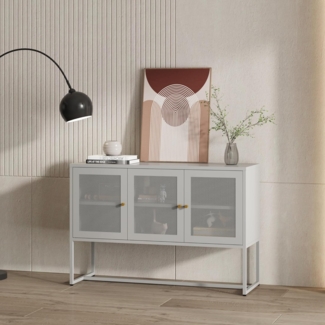 Sideboard Sund mit 3 Türen Stahl Grau [en. casa]