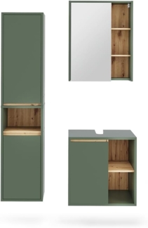 Badmöbel-Set Viola Grün/Artisan 3 Teile Vicco