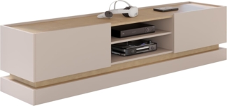 TV-Lowboard Zarpant 200 2K (Farbe: Sandbeige / Eiche Cremona)