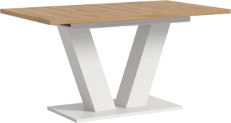 Ausziehbarer Esstisch (B/H/T): 150-190x76x80 in Artisan Nachbildung und weiß Nachbildung mit Y-Fußgestell