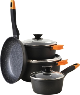 San Ignacio Kochtopf Set mit Pfanne Antihaft Topfset Glasdeckel 7-teilig SG-9560