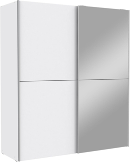 Schwebetürenschrank William / White Kiss , Holzwerkstoff , Weiß, Verspiegelt , 170 x 191 x 61 cm