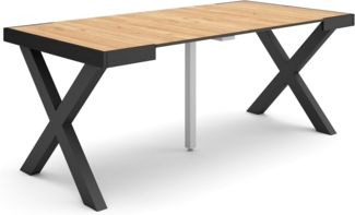 Skraut Home | Ausziehbarertisch | Multifunktionaler ausziehbarer | 180 | Für 8 Gäste | Massivholz Beine | Moderner Stil | Eiche