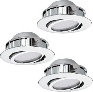 Eglo 95858 Hochvolt LED Einbauleuchte PINEDA Ø 8,4cm dimmbar in chrom 3000K schwenkbar