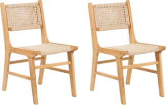 Esszimmerstuhl 2er Set OZELLA Holz Braun Beige