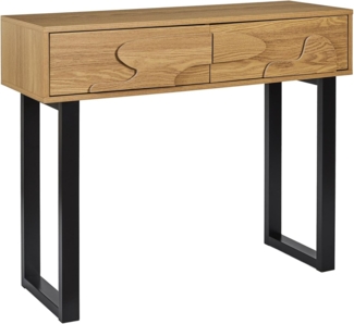 HOME DECO FACTORY, HD0431, Moderne Calypso-Konsole, vielseitiges Eingangsmöbel mit optimiertem Stauraum, Elegantes Design für Wohnzimmer oder Büro, Abmessungen 100 x 80 x 35 cm, Braun Schwarz