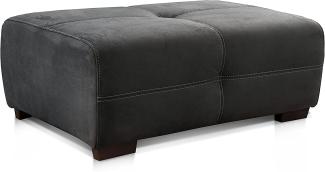 Cavadore Hocker Mavericco / XXL Polsterhocker im modernen Design / Mikrofaser / Passend zu Big Sofa und Ecksofa Mavericco / 108 x 71 x 41 cm (BxHXT) / Mikrofaser Schwarz