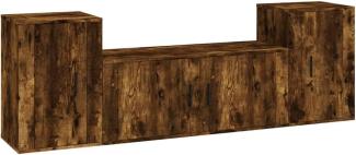 vidaXL 3-tlg. TV-Schrank-Set Räuchereiche Holzwerkstoff 3188515