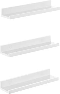 Songmics Wandregal 3er Set Schweberegale für Fotorahmen und Bücher, 38x10 cm, modernes Regal, Weiß LWS38WT