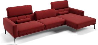 Sofanella Eckcouch SALERNO Stoffbezug Eckgarnitur Ecksofa in Rot S: 247 x 157 Breite x 97 Tiefe