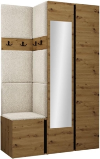 Garderoben-Set Monati XXVI (Farbe: Eiche Artisan / Schwarz, Abriamo 03)