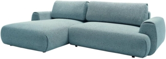 Vente-unique - Ecksofa mit Schlaffunktion - Ecke links - melierter Stoff - Blau - MONELIA