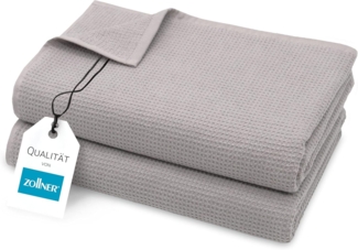 ZOLLNER Saunatuch, Double-Jersey (2-St), 70x180 cm, 100% Baumwolle, vom Hotelwäschespezialisten, Waffelpique