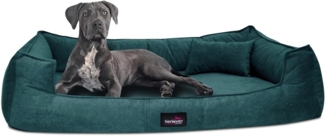 BRUCE VELOURS Orthopädisches Hundebett - 130x100cm, 38 Petrol