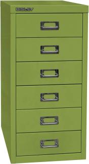 BISLEY MultiDrawer, 29er Serie, DIN A4, 6 Schubladen, Metall, 604 Grün, 38x27. 9x59 cm