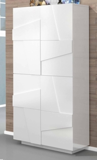 Dmora - Schuhregal Orfeo, Mehrzweckschrank mit 4 Flügeltüren, Schuhregal für den Eingangsbereich, 100 % Made in Italy, 81 x 38 x 167 cm, glänzend weiß,